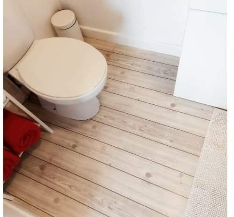 Grey Wood Effect Stick On Roll over Existing Tiles or Walls or floors