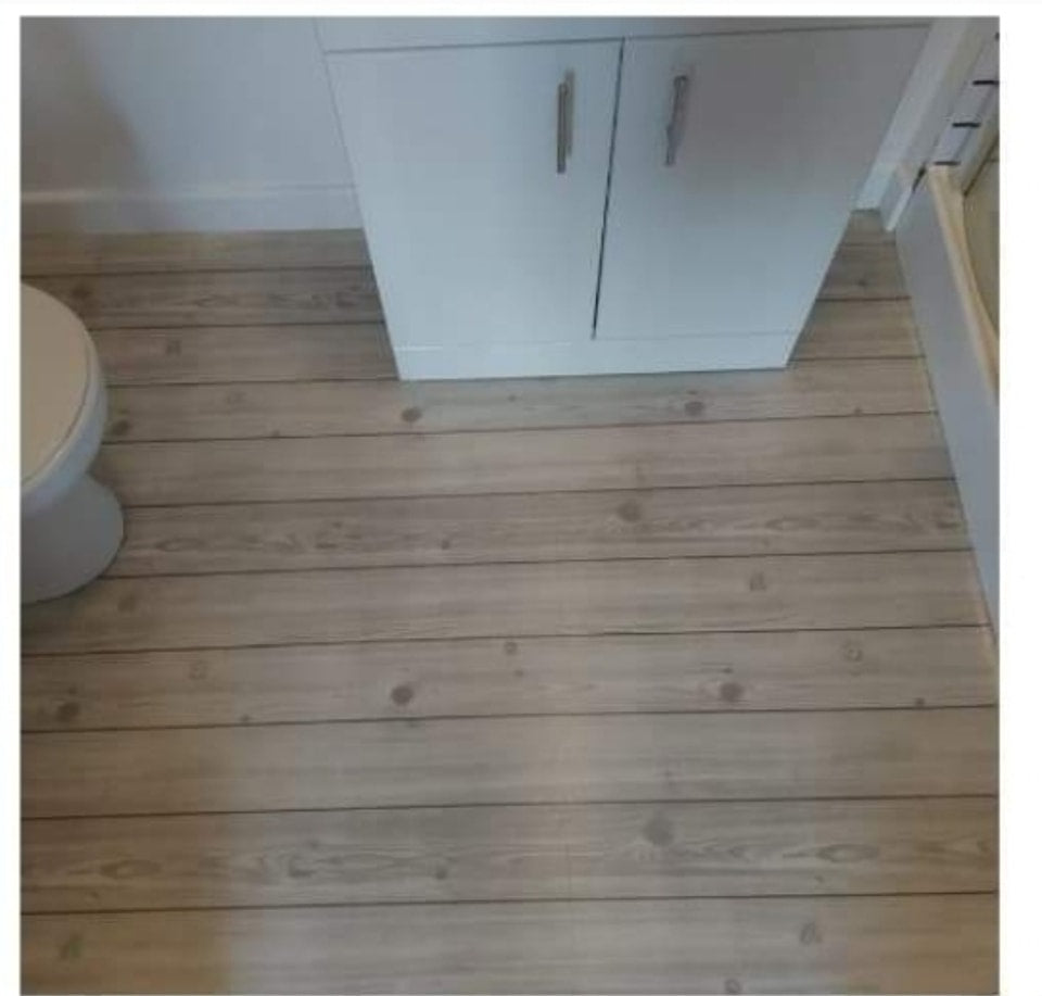 Grey Wood Effect Stick On Roll over Existing Tiles or Walls or floors