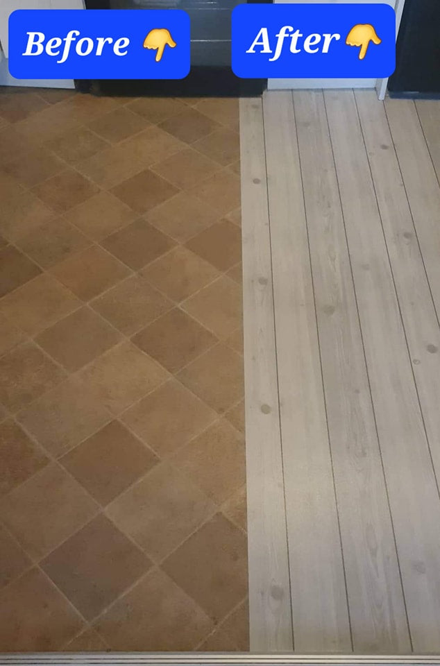 Grey Wood Effect Stick On Roll over Existing Tiles or Walls or floors