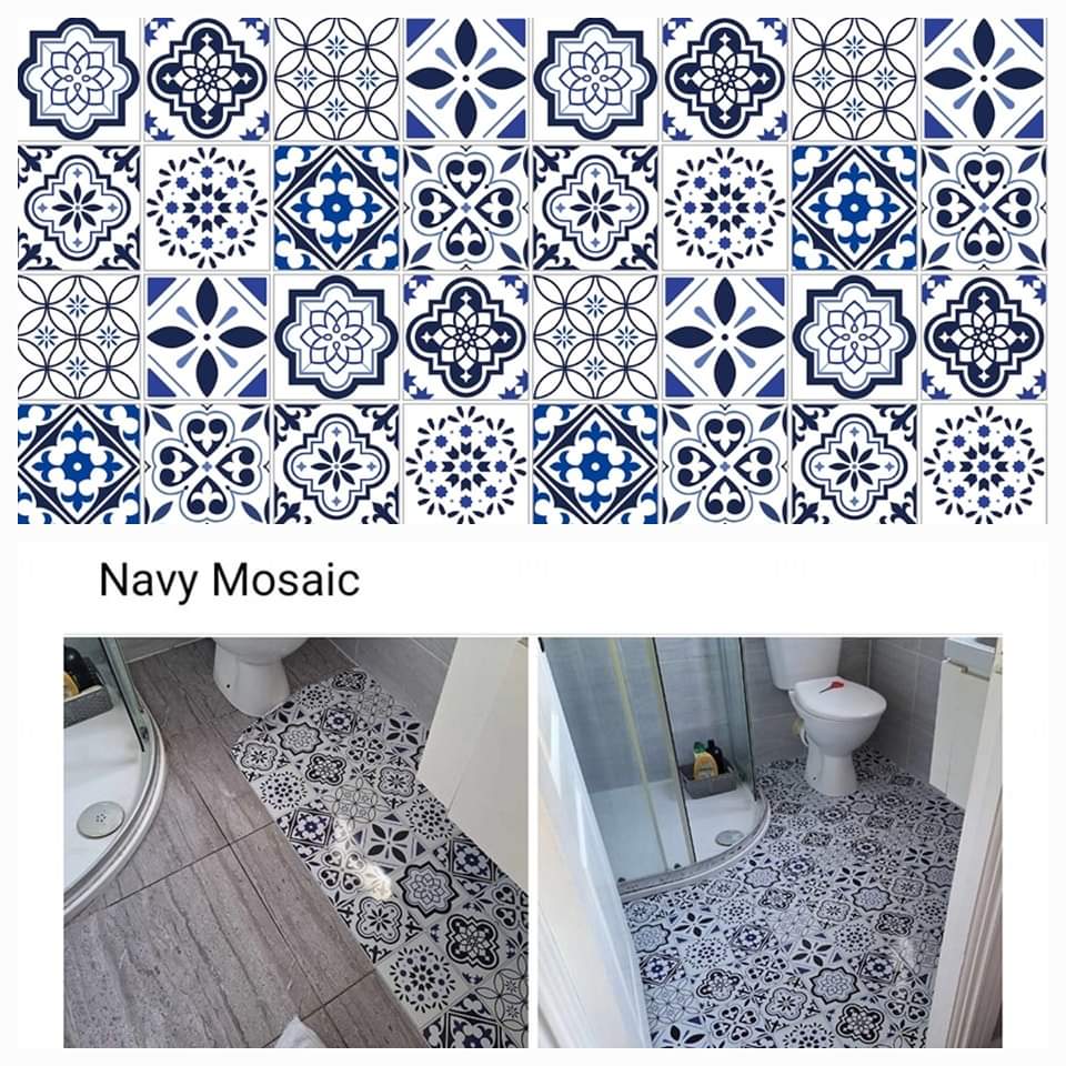 Navy & White Mosaic Tile