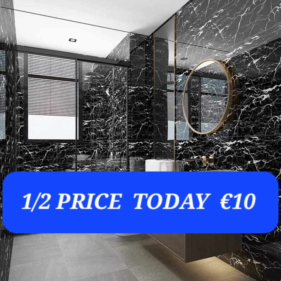 📢 50% Off This Roll Today €10 BLACK MARBLE