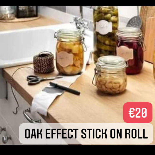 Oak Effect Stick On Roll 1000cm