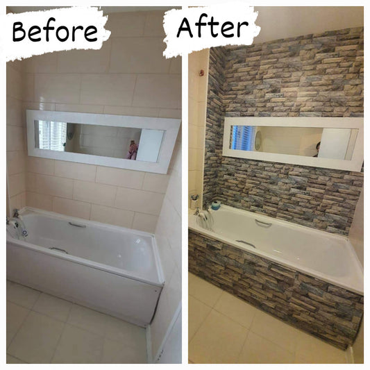 Before & After Mix Tile Effect Vinyl Roll