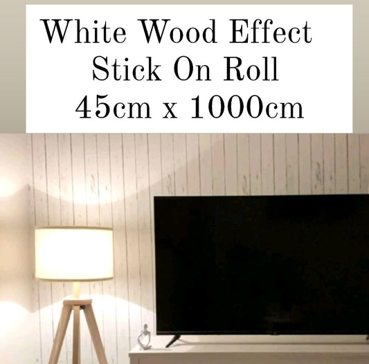 White Wood Effect Stick On Roll