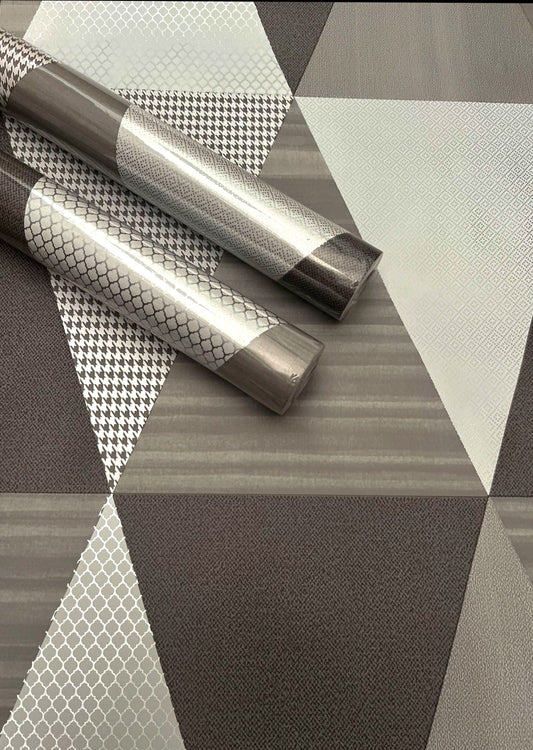 Grey & White  Geometric Wallpaper