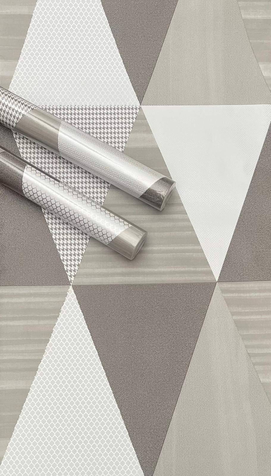 🗣 50%  SALE ...NOW €10 Grey / White Geometric Wallpaper