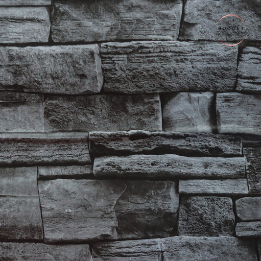 Slate Grey Brick Stone 3D Effect Wallpaper