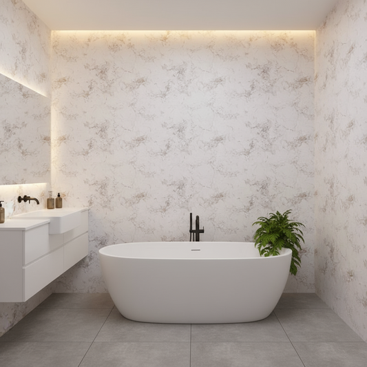 White & Gold Marble Roll