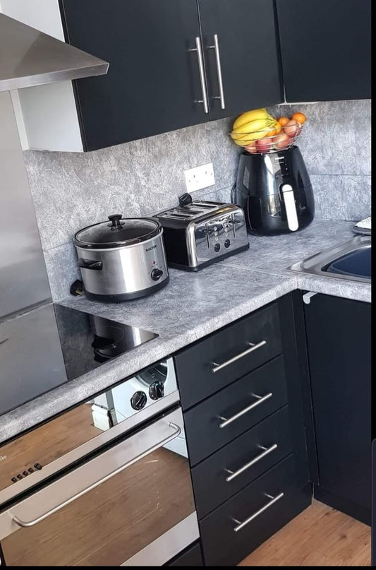 Grey Marble Counter & Backsplash