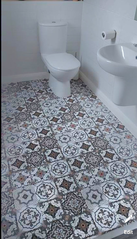 Floor Makeover Stick On Roll Mosaic Tile Effect Extra Large 1000cm Roll