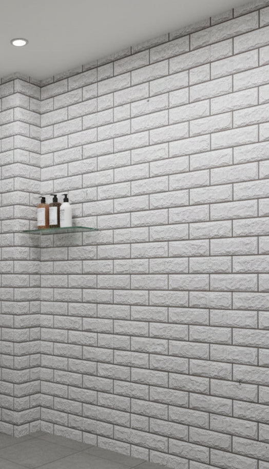 Grey 3D Tile Effect Stick On Roll