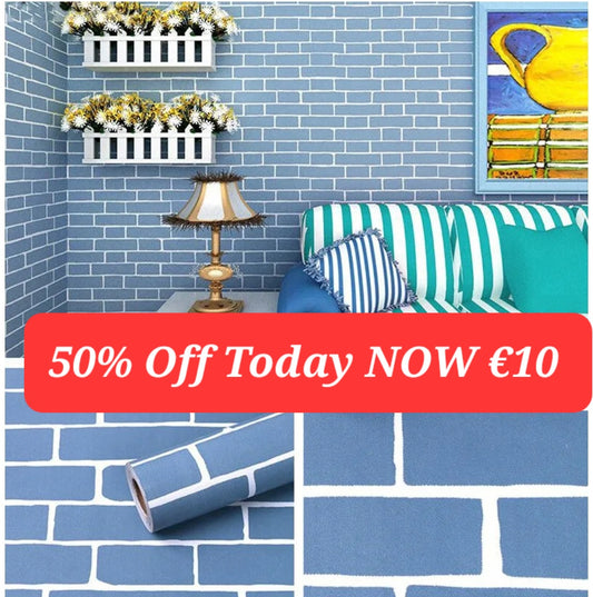 📢 50% Off TODAY Blue Brick Wallpaper €10