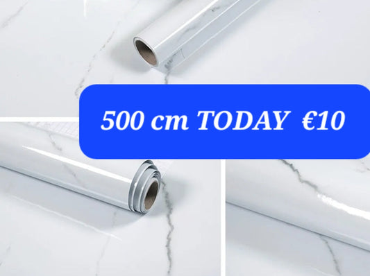 📢 50% Off TODAY €10 White Gloss Marble