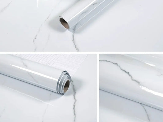 📢 50% Off This Roll Today €10 Gloss White Marble Xtra Large Roll