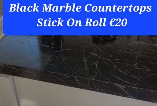 Black Marble Counter Stick On Roll 500cm x 60cm