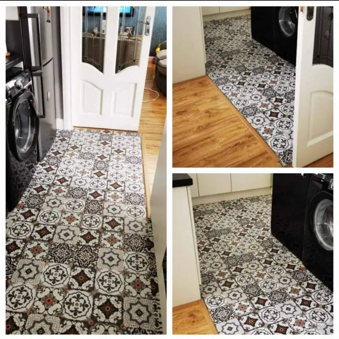 Mosaic Tile Effect Vinyl Roll Over Existing Floor