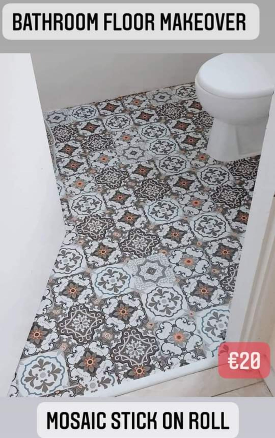 Grey Mosaic Tile Effect Over Existing Floor