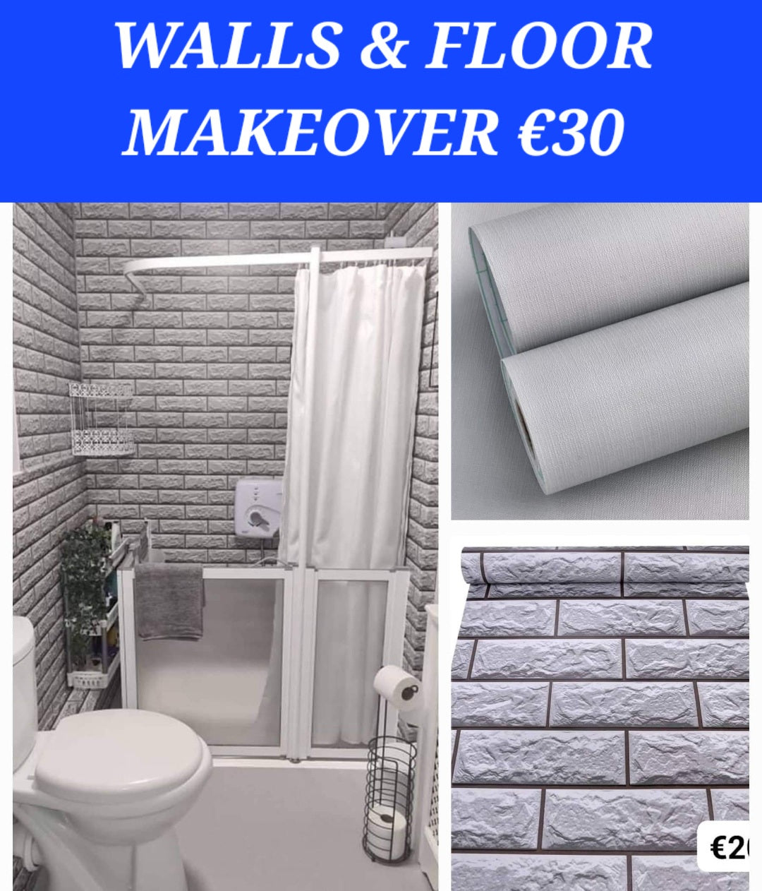 GREY TILE & GREY FLOOR WALL & FLOOR TWIN PK DEAL