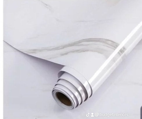 White & Grey Marble, EXTRA LONG Heavier Quality - Budget Interiors