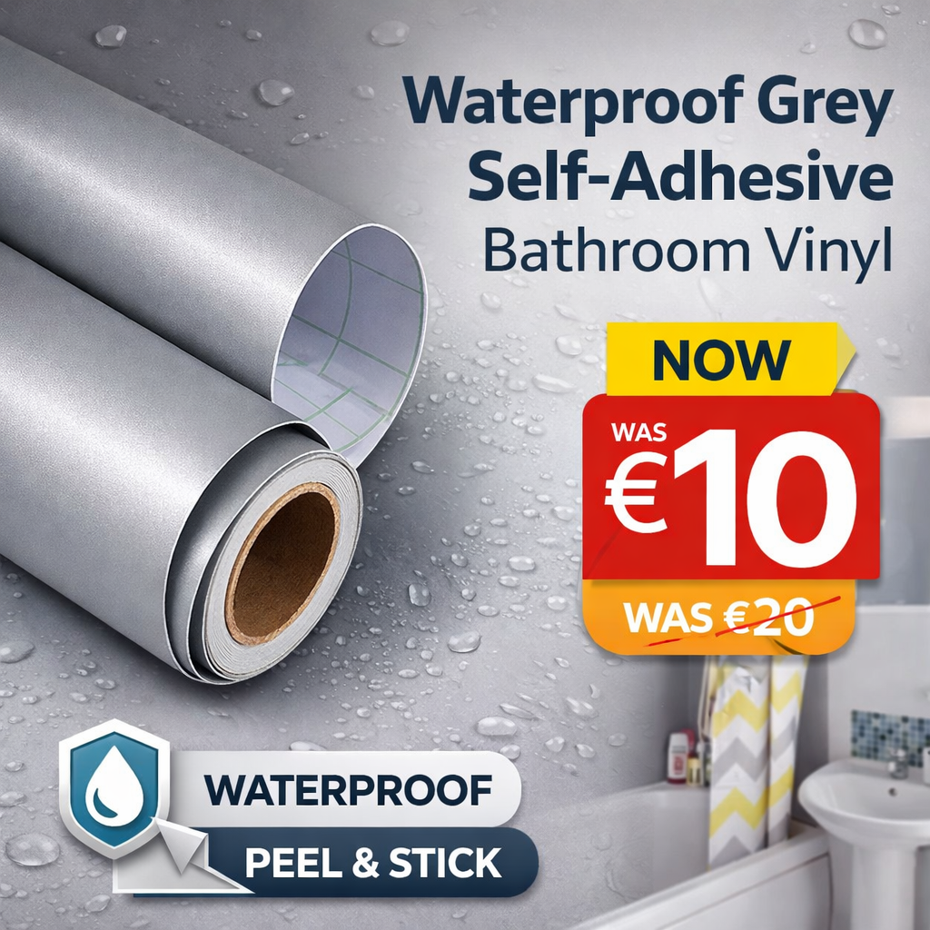 Grey Waterproof Shower / Bath Stick on Roll - Budget Interiors