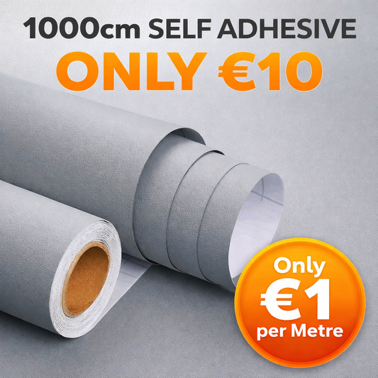 Grey self-adhesive roll by Budget Interiors, showcasing a smooth surface and versatile design for various home projects.