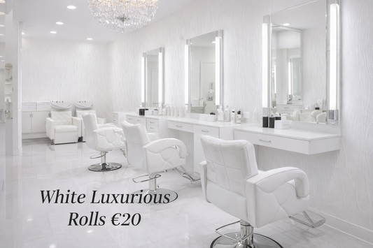 White Luxurious Wallpaper , Excellent for Salon , Water & Heat-Resistant