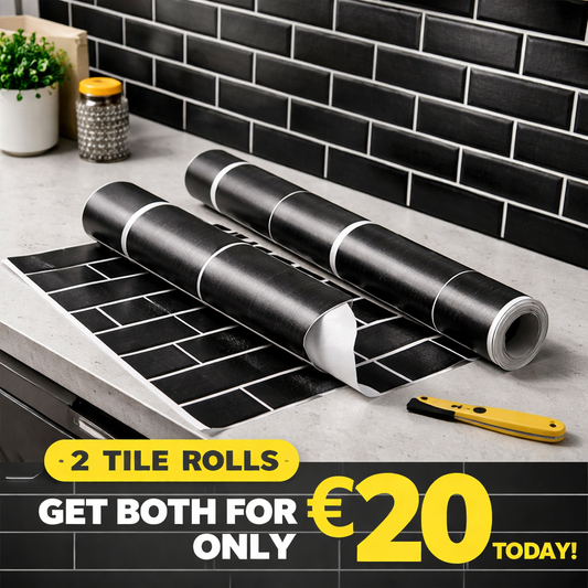 Black Tile 2 x Rolls Offer Today €20 - Budget Interiors