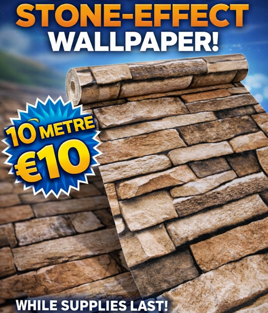 Stone Effect Wallpaper - Budget Interiors