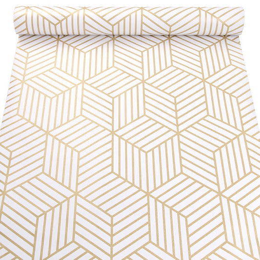 White/Gold Geometric Wallpaper