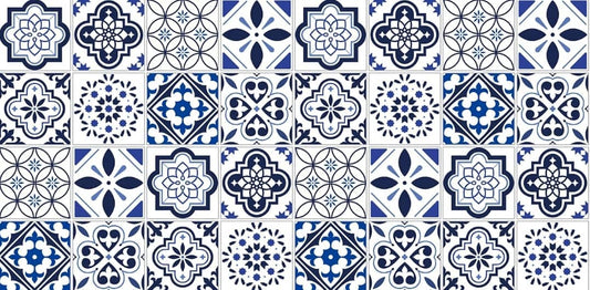 Navy / White Mosaic Tile