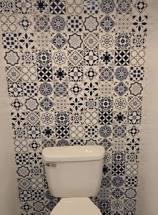 Navy Mosaic Gloss Tile Effect Stick On Roll