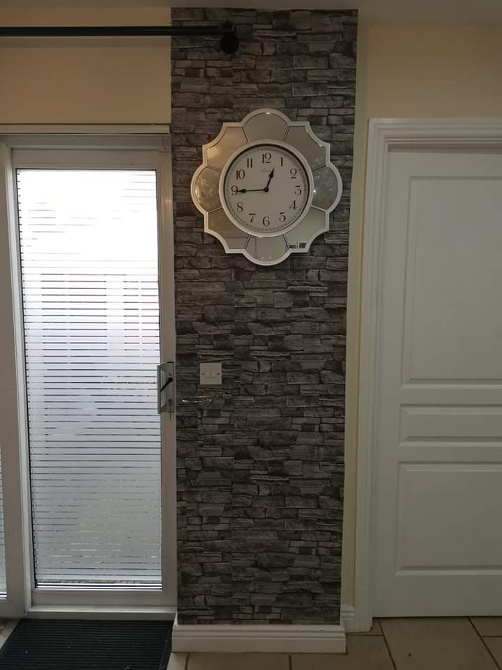 Slate Grey Brick Stone 3D Effect Wallpaper