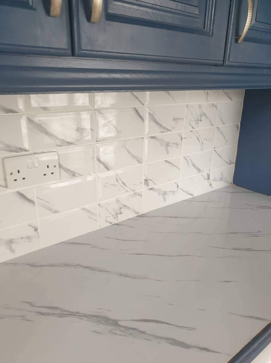 Marble Gloss Roll, Over Can Be Applied Over Existing Tiles & Counters