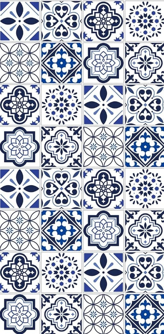 Navy / White Mosaic Tile