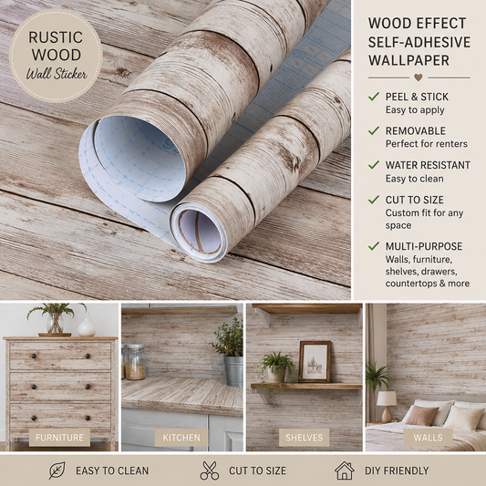 Wood Effect  Large 1000cm Roll