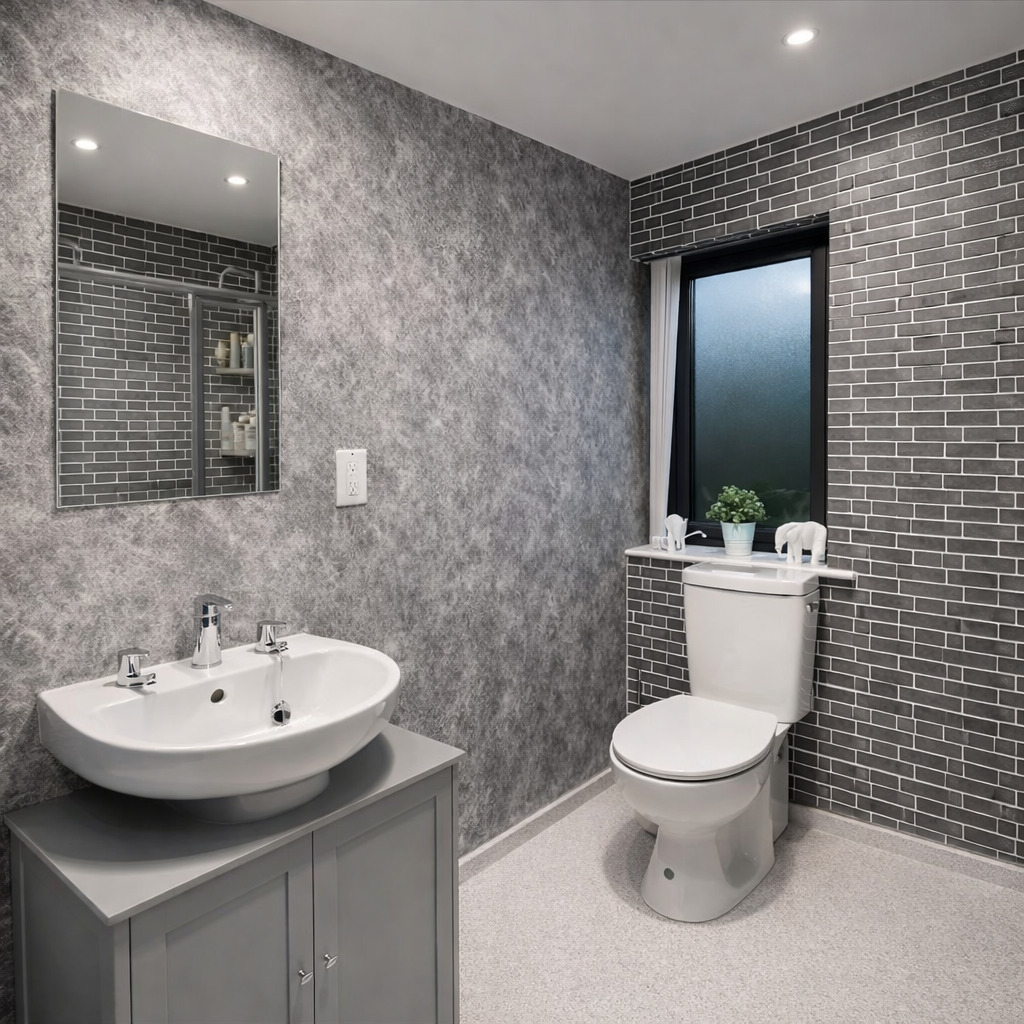 Grey Marble Roll & Grey Tile ‼️ Twin pk - Budget Interiors