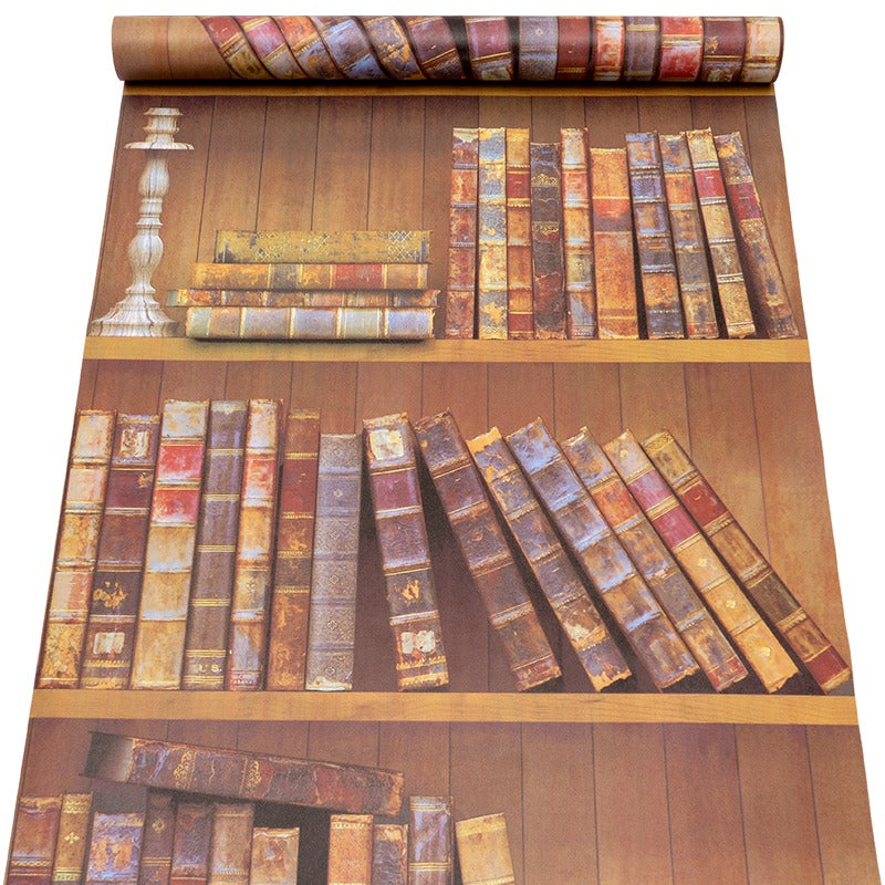 3D Bookshelves Effect Wallpaper Self adhesive