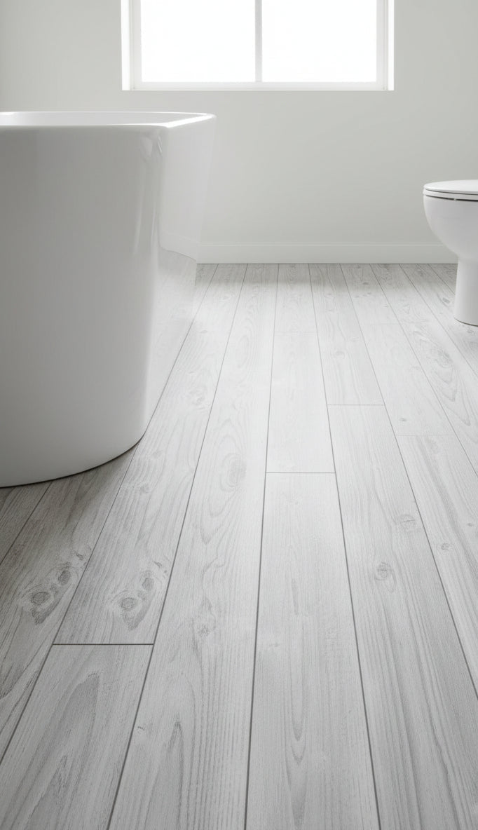 Grey Wood Self-Adhesive roll Over Existing Floor