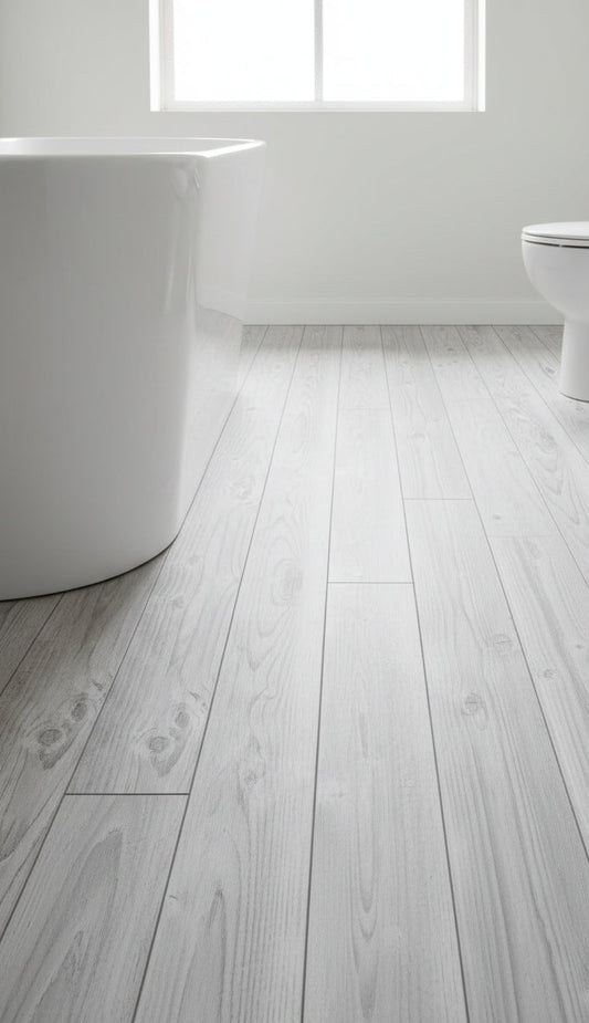 Grey Wood Self-Adhesive roll Over Existing Floor