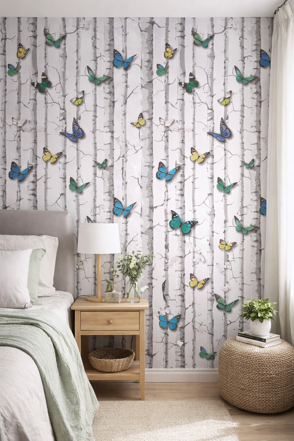 Butterfly Birch Wallpaper - Budget Interiors