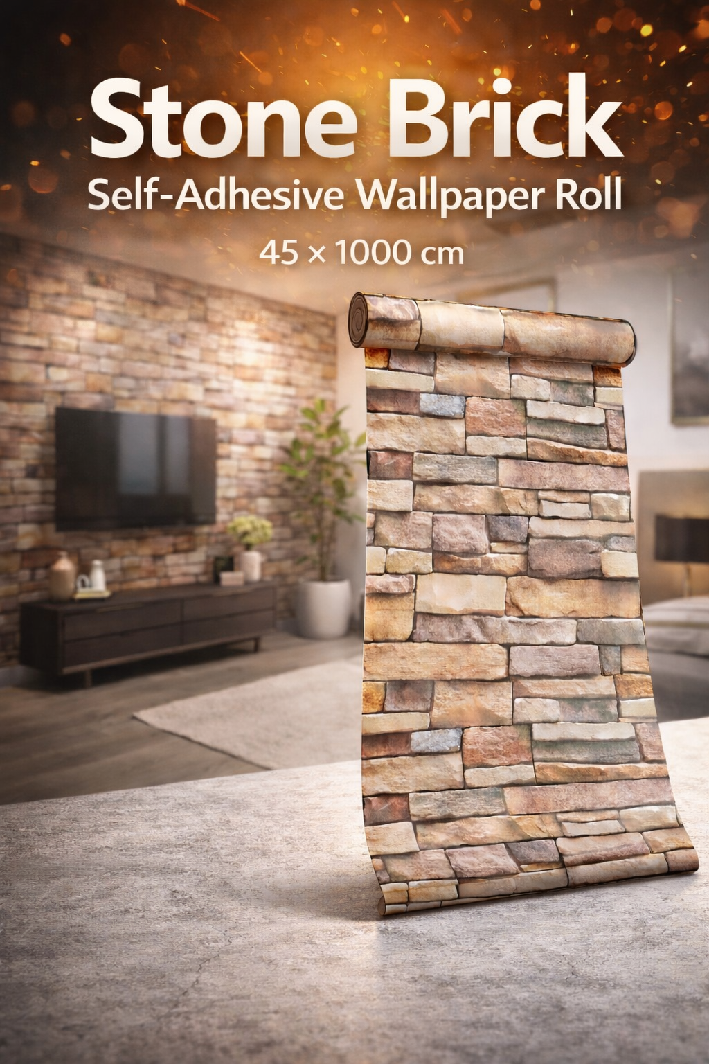 Brick/ Stone Effect Wallpaper - Budget Interiors