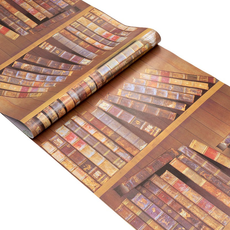 3D Bookshelves Effect Wallpaper Self adhesive