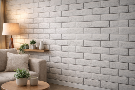 White 3D Tile Effect Stick On Roll - Budget Interiors