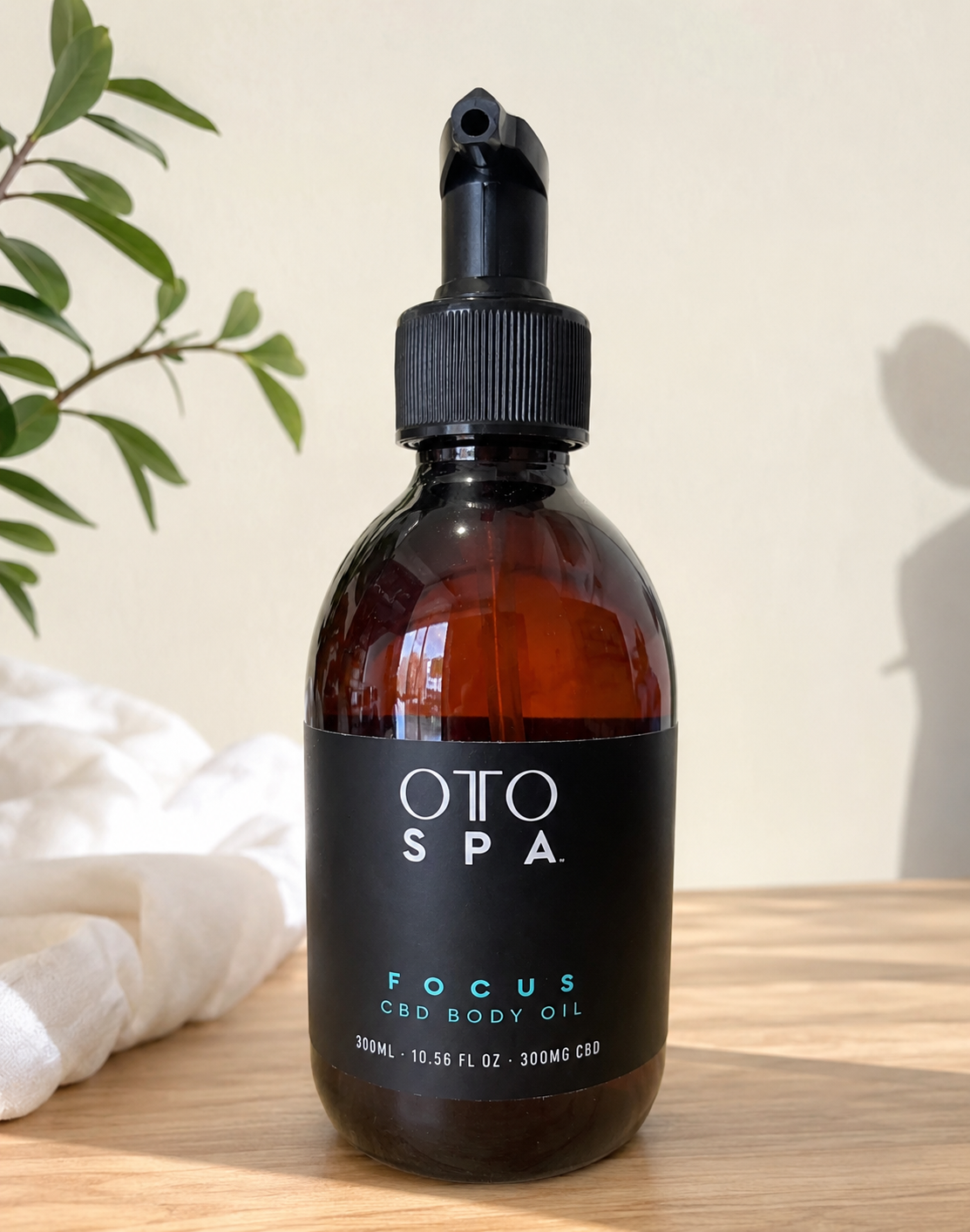 CBD Body Massage Oil by Budget Interiors, showing a bottle of aromatic massage oil with a natural, soothing appearance.