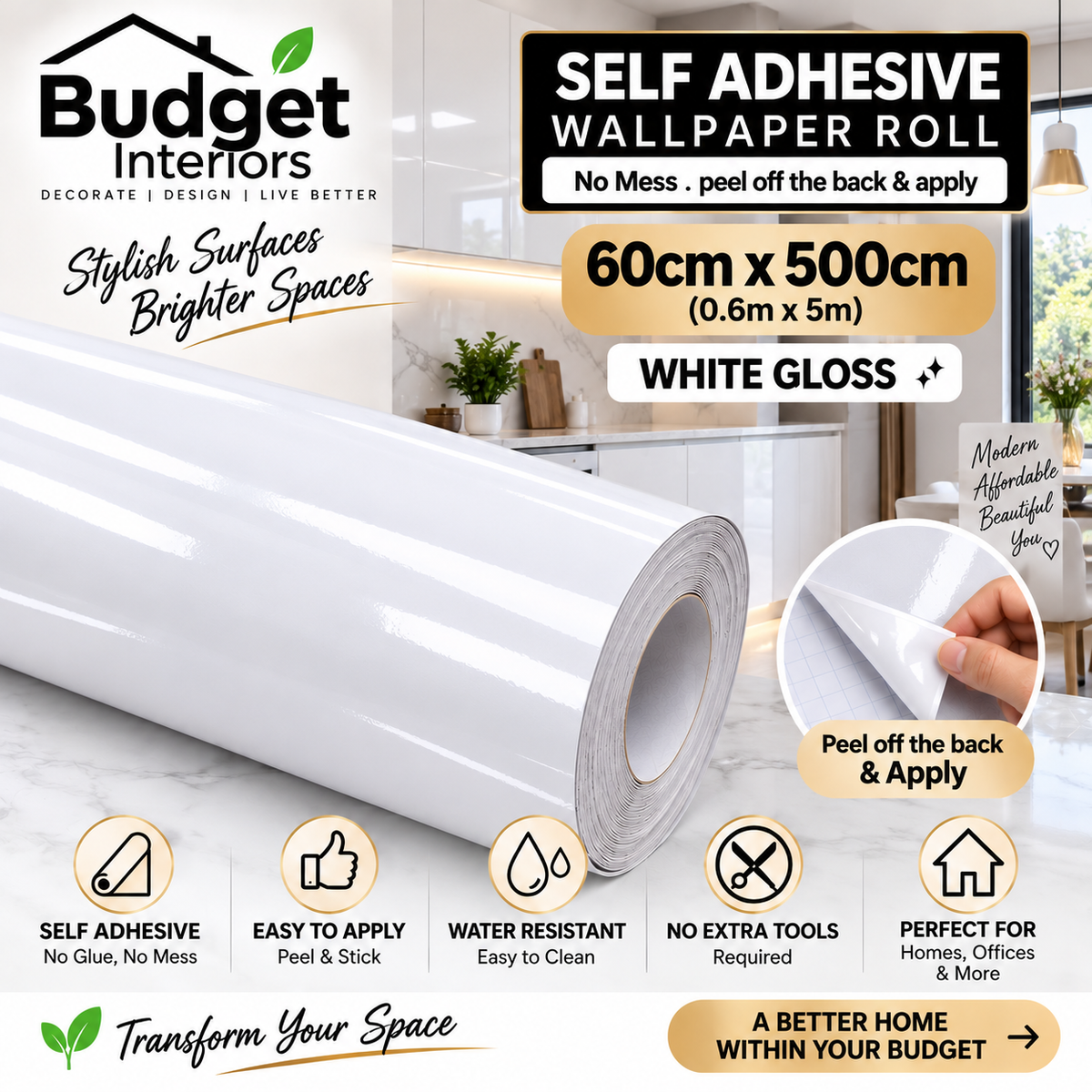 White Gloss Luxurious Roll