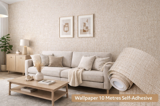 Linen Effect Self-Adhesive Wallpaper - Budget Interiors