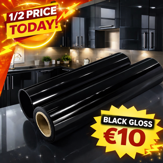 Black Gloss Roll 60cm x 500cm