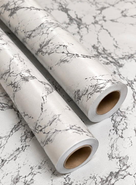White Marble 2 x Large Rolls