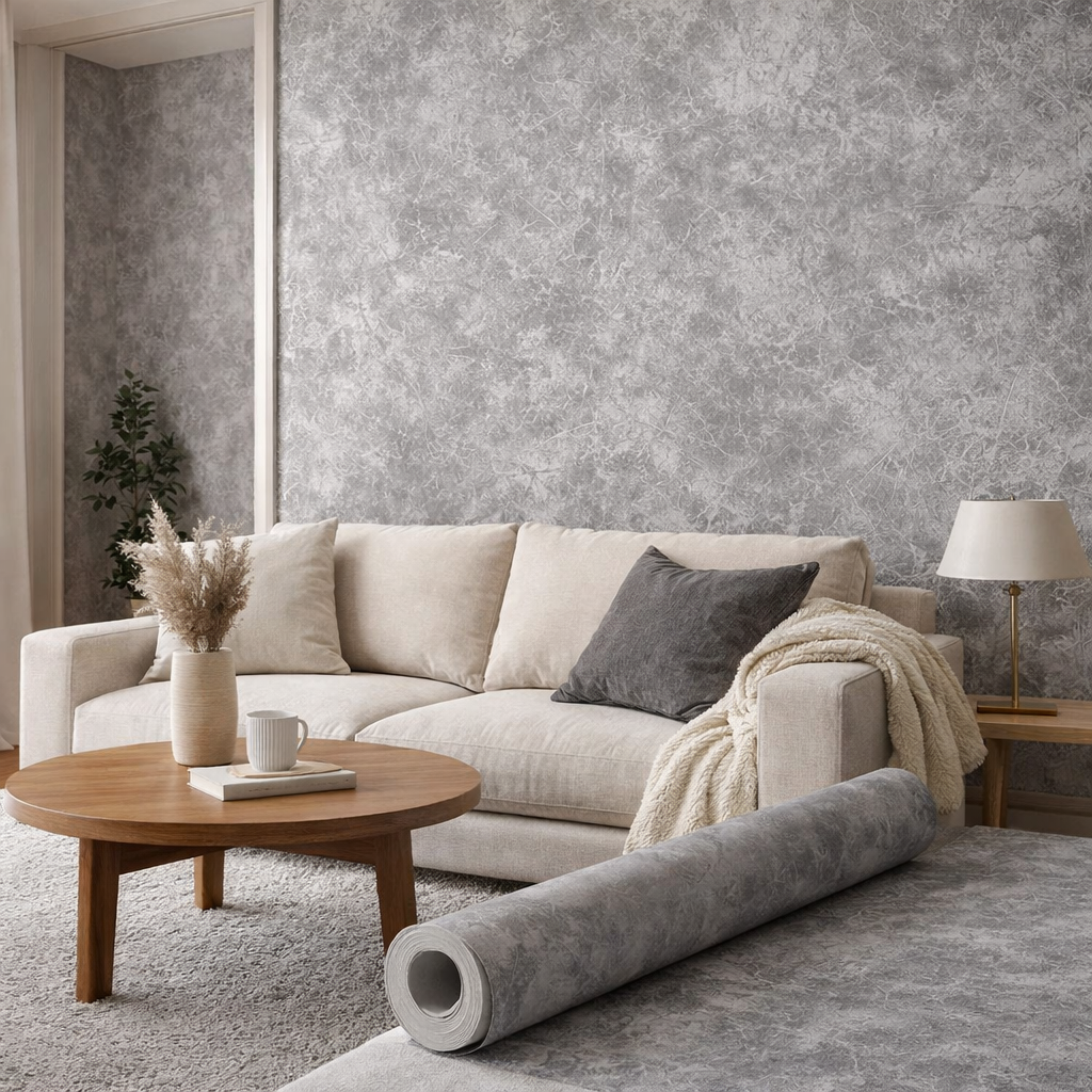 Extra large grey marble with a luxurious textured finish, ideal for home decor or interior design projects.