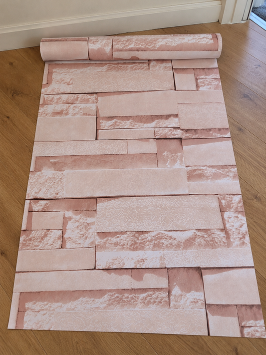 Rose 3D Brick Effect Wallpaper